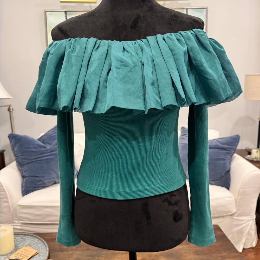 Anthropologie Off the Shoulder Ruffle Top NWT Size Sm